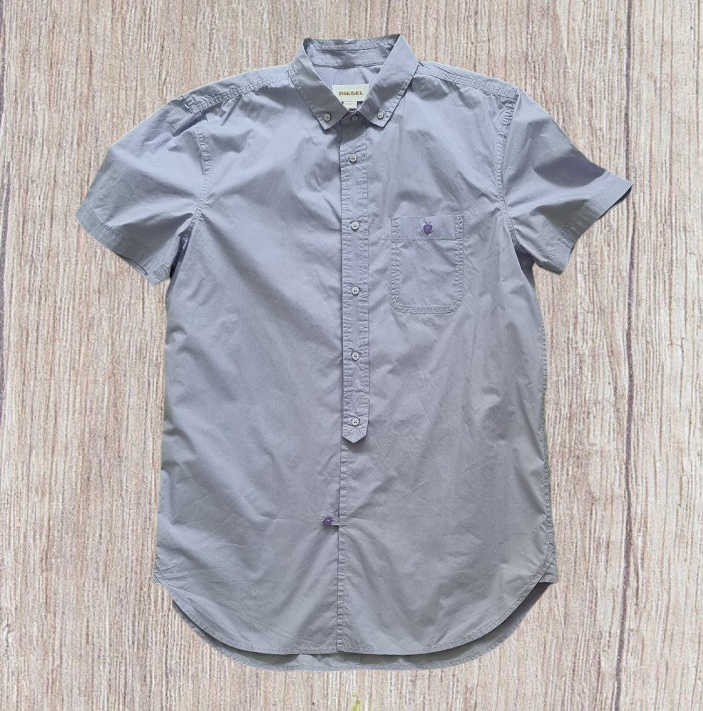 Diesel Men’s Lilac Short Sleeve Shirt UK L Timeless Fashions