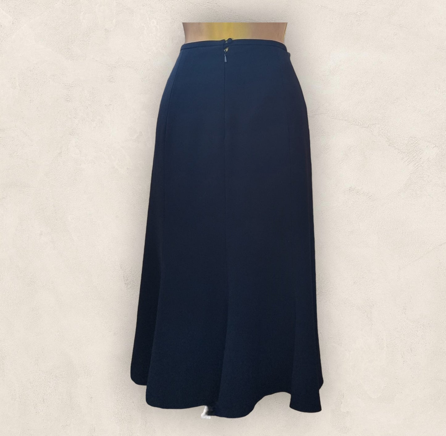Caroline Charles London Vintage Navy Flare Lined Skirt UK 14 US 12 EU 42 Timeless Fashions
