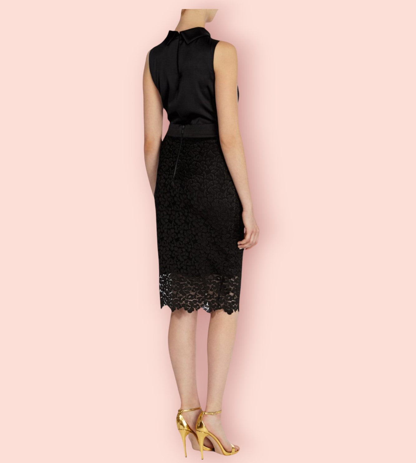 Coast Tullah Black & Navy Lace Top & Skirt Set UK 12 US 8 EU 40 Timeless Fashions