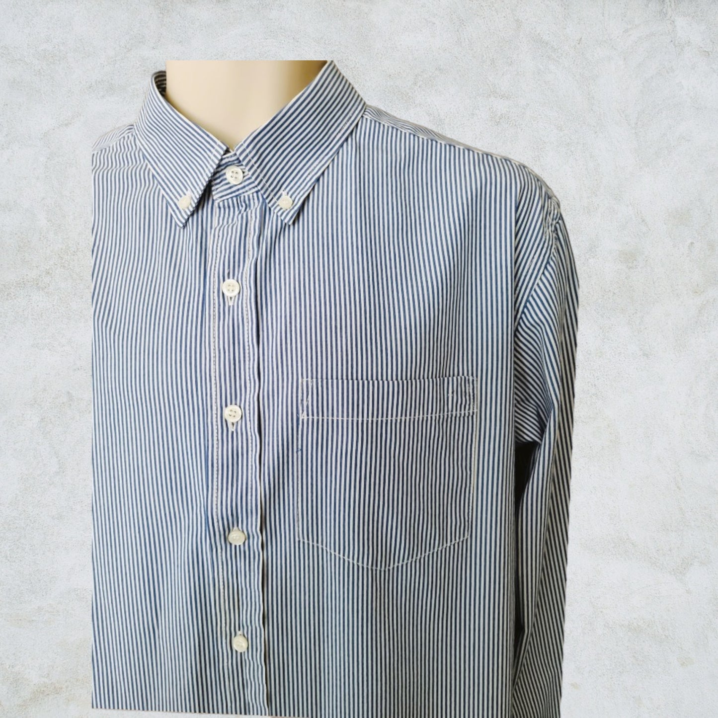 Old Navy The Classic Men’s Navy Blue & White Stripe Shirt Size XL Timeless Fashions