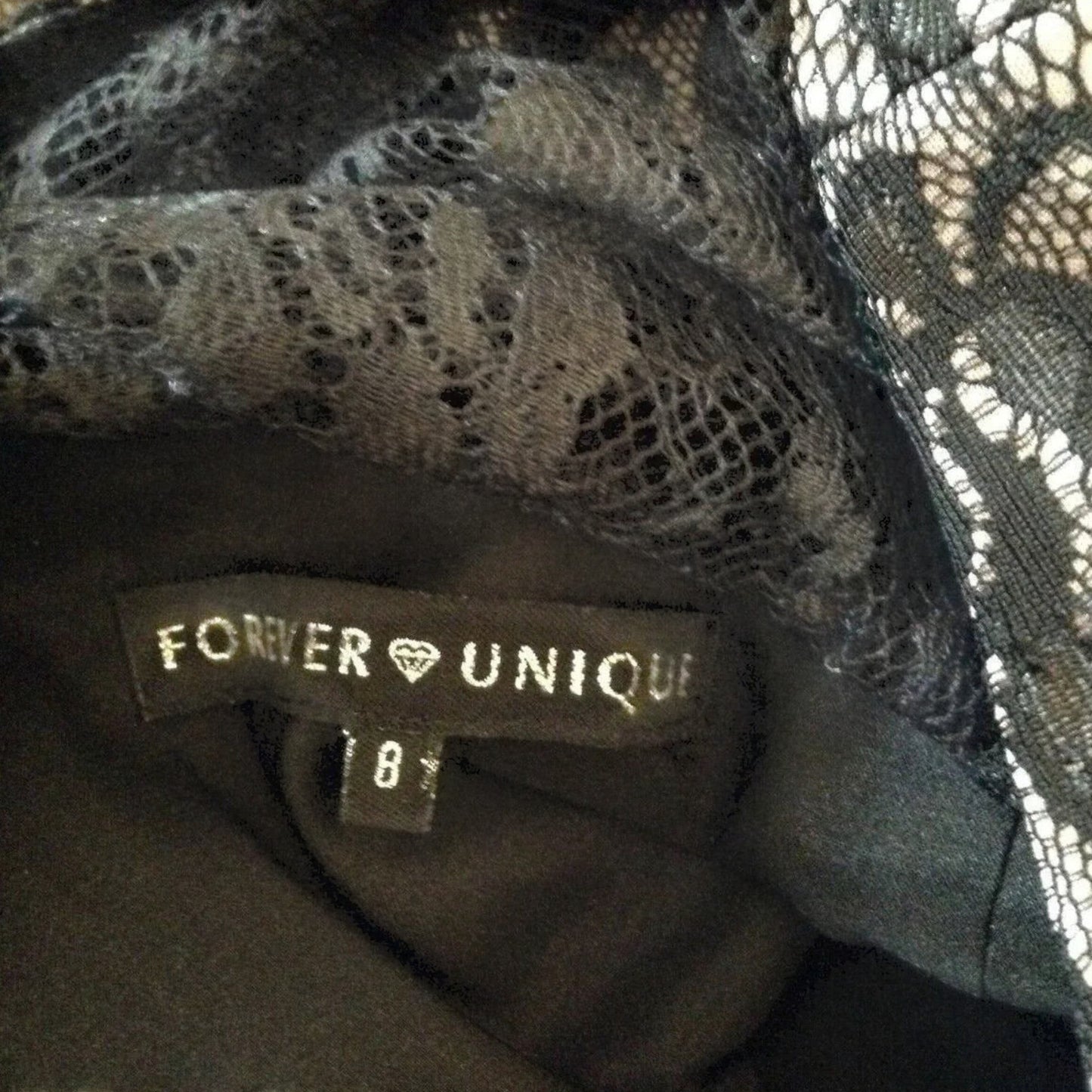 Forever Unique Black Lace Mini Dress UK 8 US 4 EU 36 - Timelessfashions