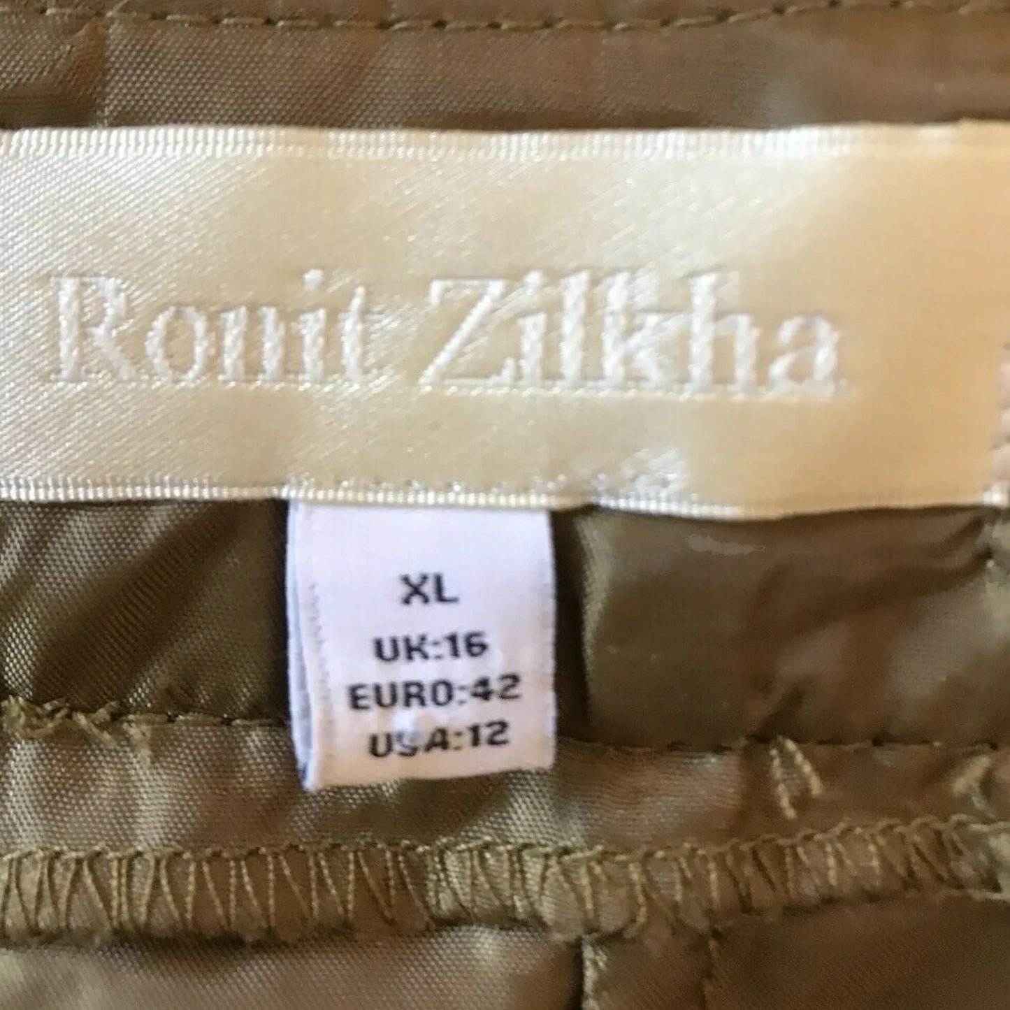 Ronit Zilkha Gold & Black Lace Pencil Skirt UK 16 US 12 EU 44 - Timelessfashions