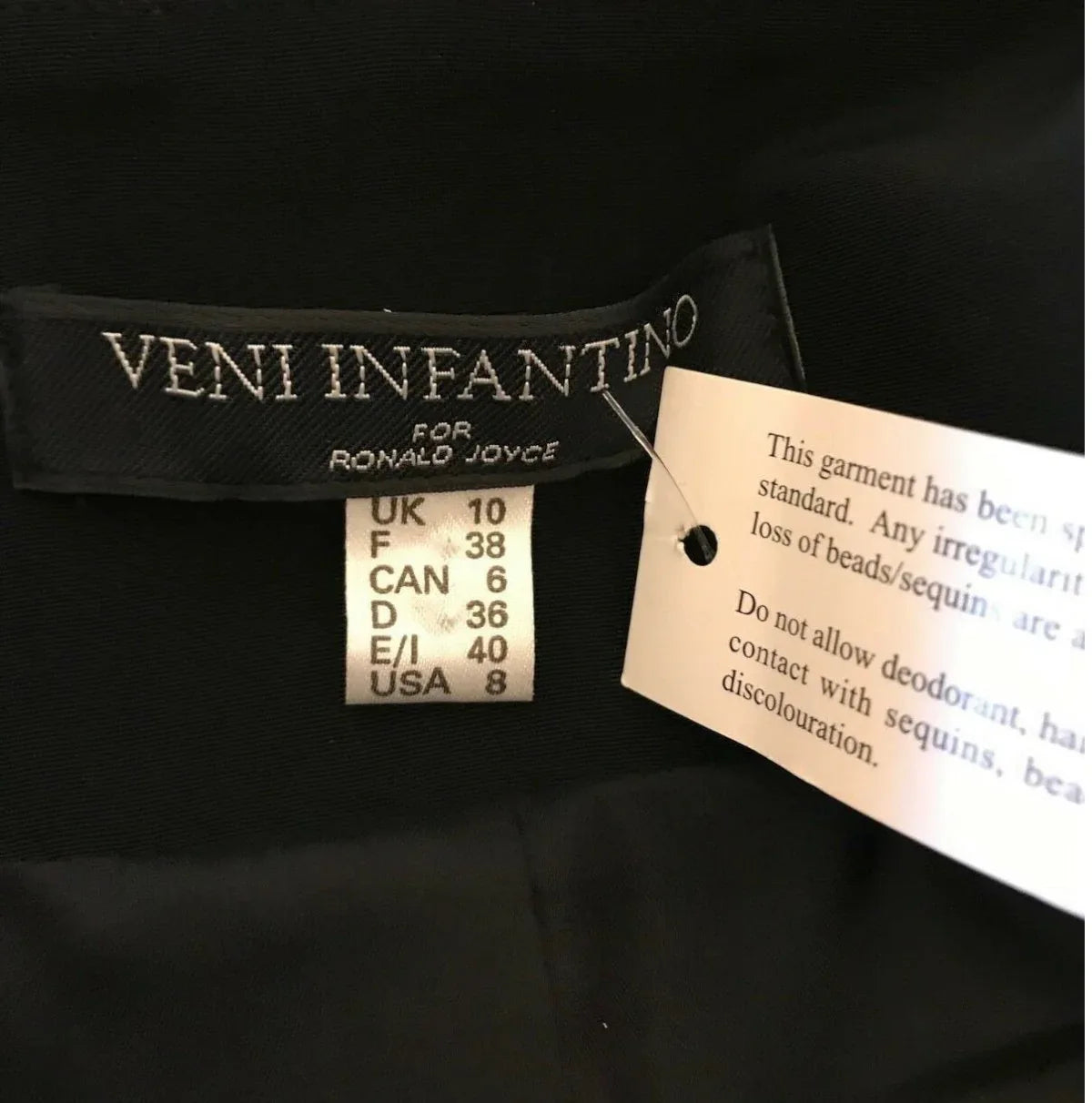 Veni Infantino for Ronald Joyce Womens Black Special Occasion Outfit UK 10 US 6 EU 38 - Timelessfashions
