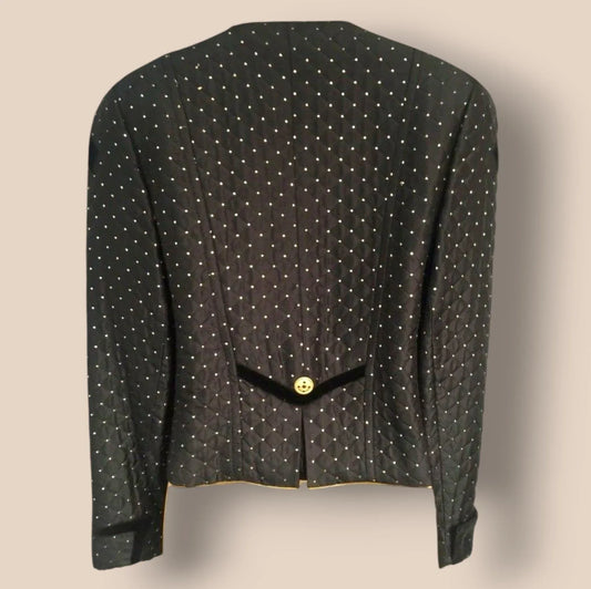 Basler Womens Vintage Black Silk 80's Jacket UK 8/10 US 4/6 EU 36/38 - Timelessfashions