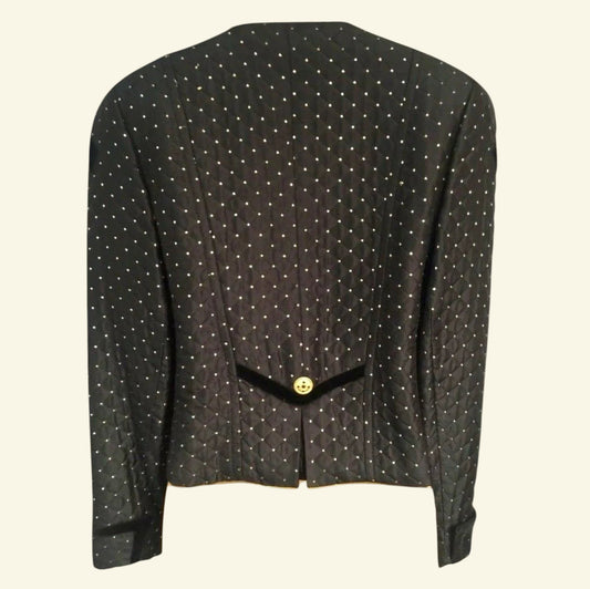 Basler Womens Vintage Black Silk 80's Jacket UK 8/10 US 4/6 EU 36/38 - Timelessfashions