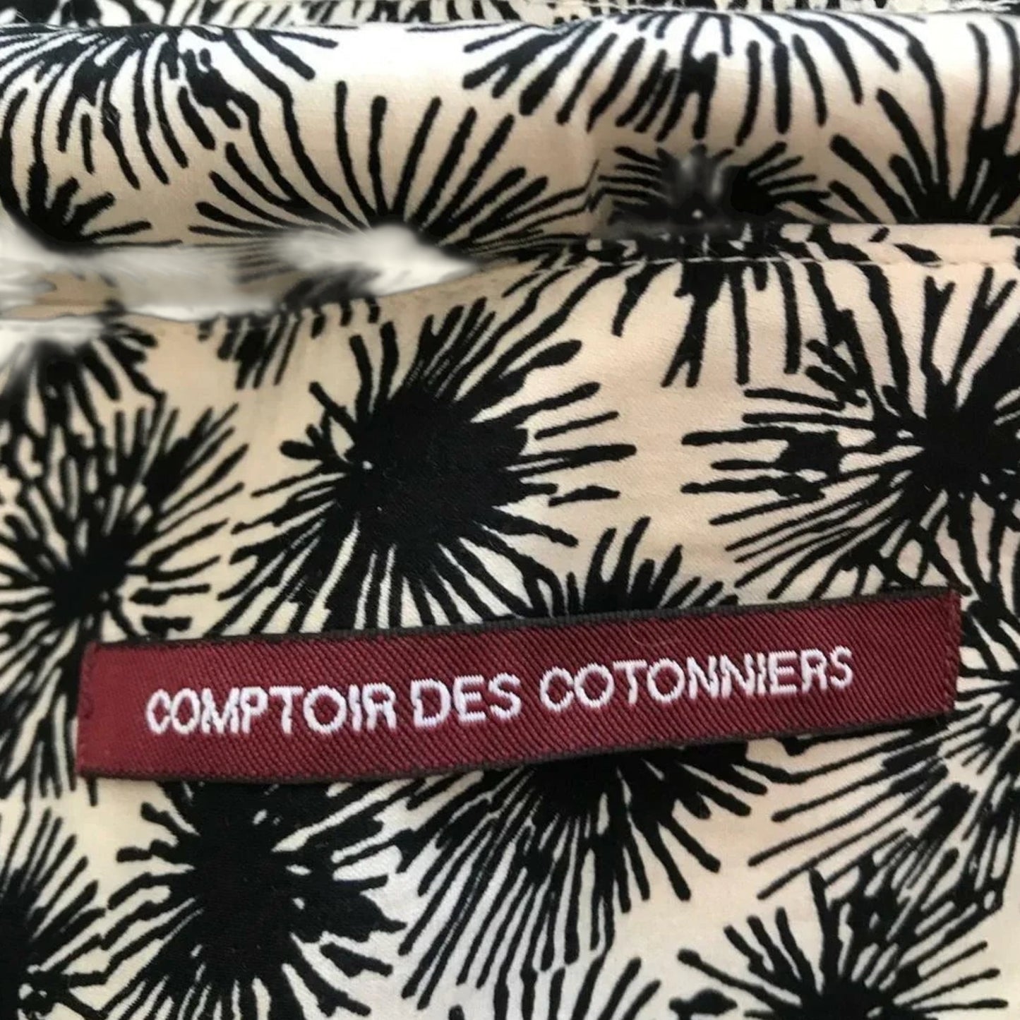 Comptoir Des Cotonniers Women's Silk Black and Silver Floral Mini Skirt UK 10 US 6 EU 38 - Timelessfashions