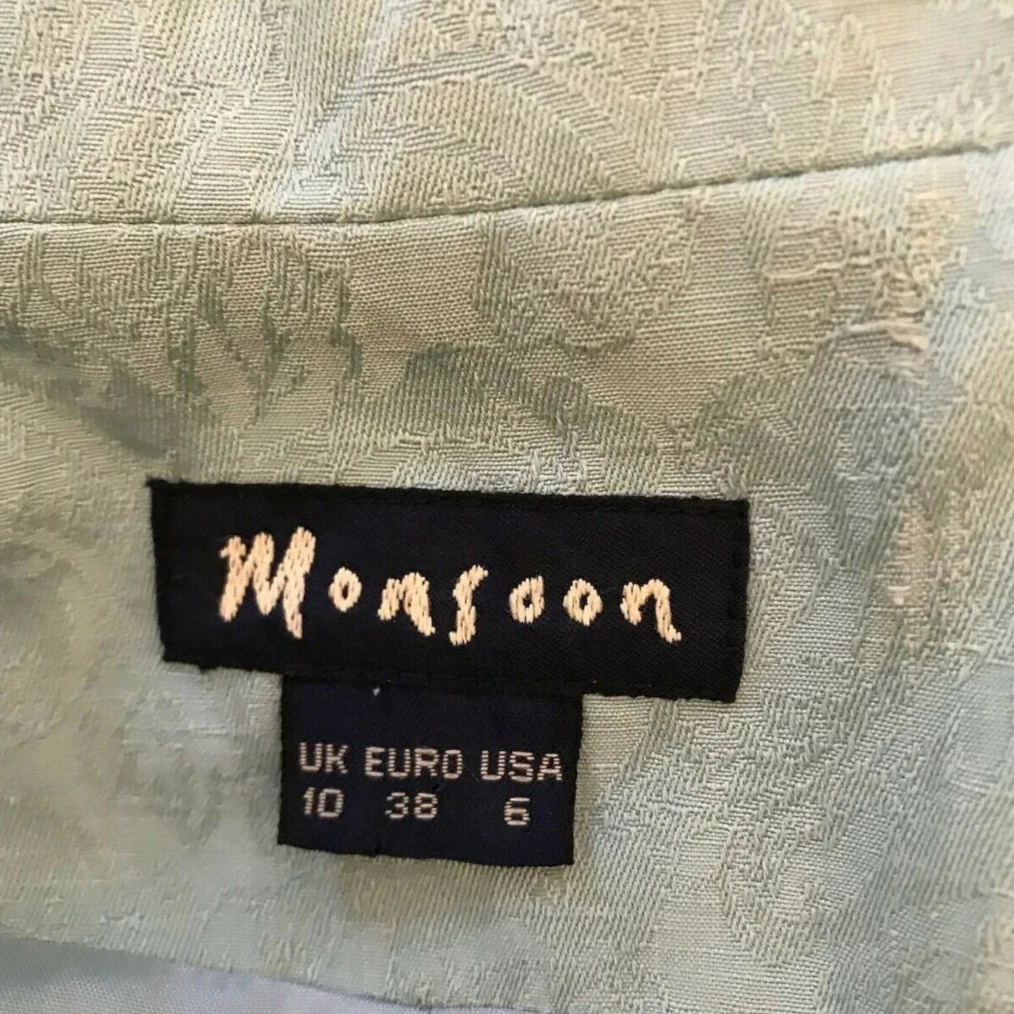 Monsoon Vintage Aqua Green Linen Silk Short Sleeved Top UK 10 US 6 EU 38 - Timelessfashions