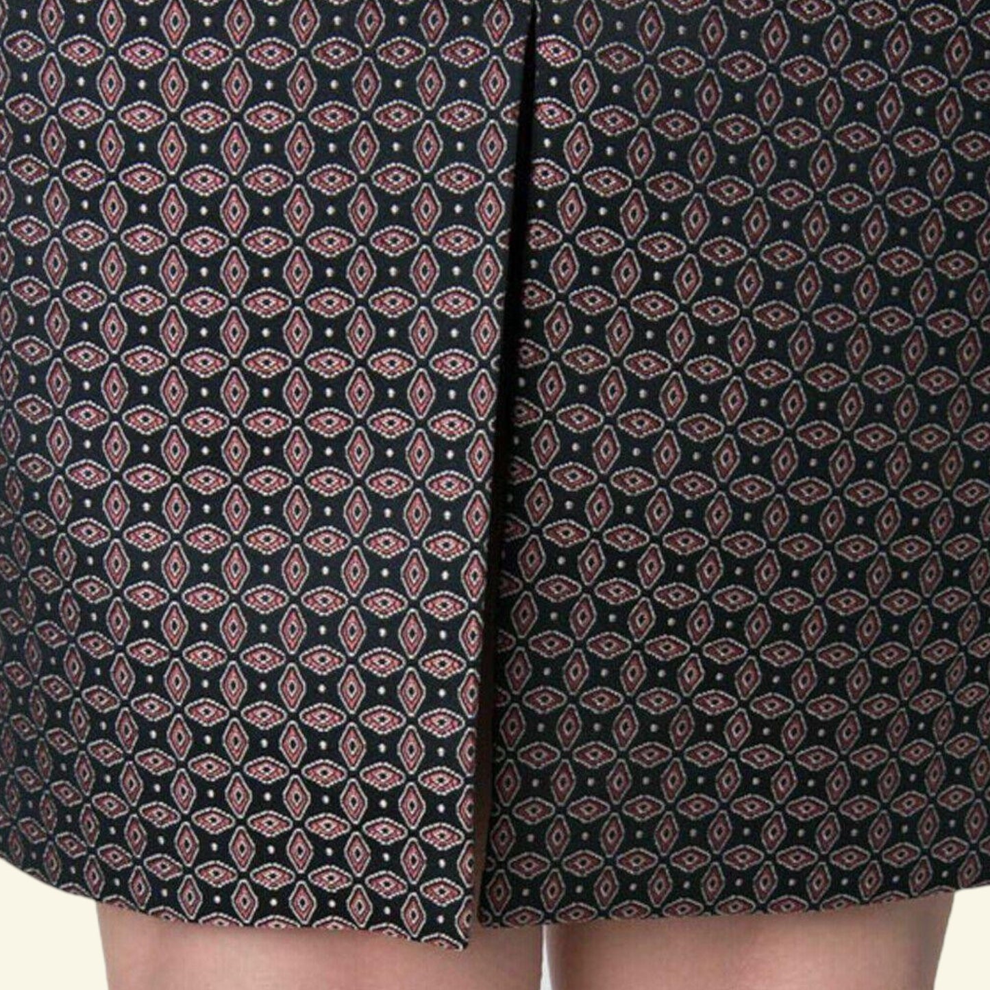 JOSEPH Cravat Jacquard Black Burgundy Pencil Skirt UK 10 US 6 EU 38 - Timelessfashions