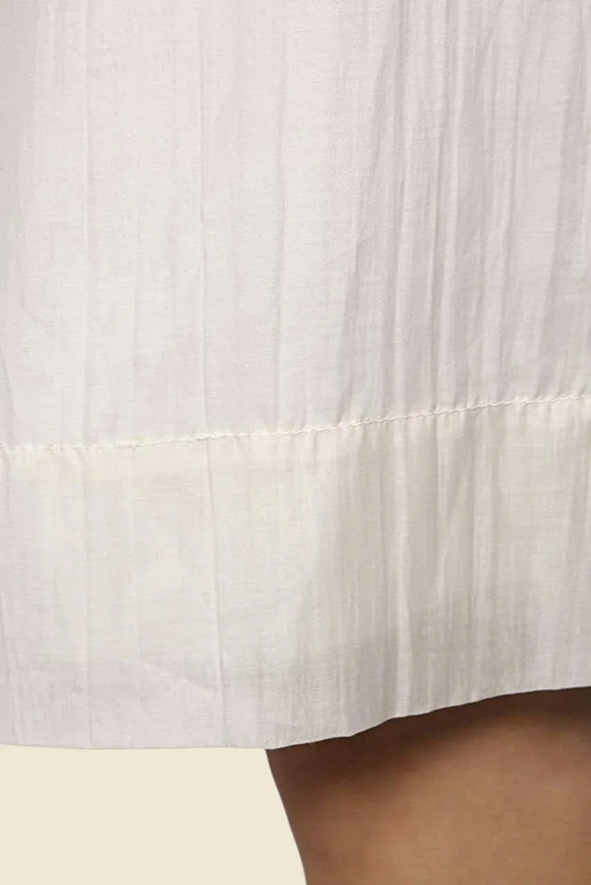 Hugo Boss Vamelle Cream Silk & Cotton Pleated Summer Skirt UK 8 US 4 EU 36 IT 40 - Timelessfashions