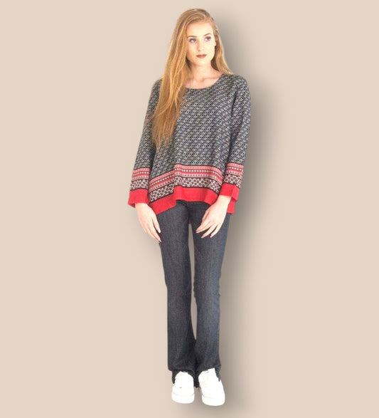 Masai Clothing White Black & Red Daiva Print Top UK 12 US 8 EU 40 Timeless Fashions