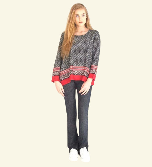 Masai Clothing White Black & Red Daiva Print Top UK 12 US 8 EU 40 - Timelessfashions