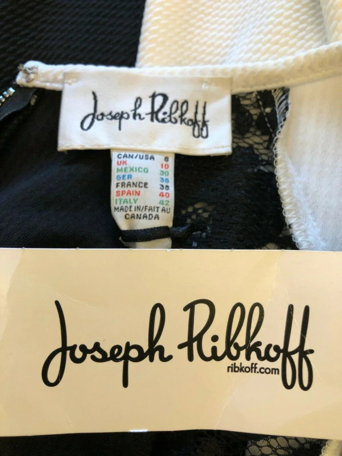 Joseph Ribkoff Black & Vanilla Bodycon Dress UK 10 US 6 EU 38 - Timelessfashions