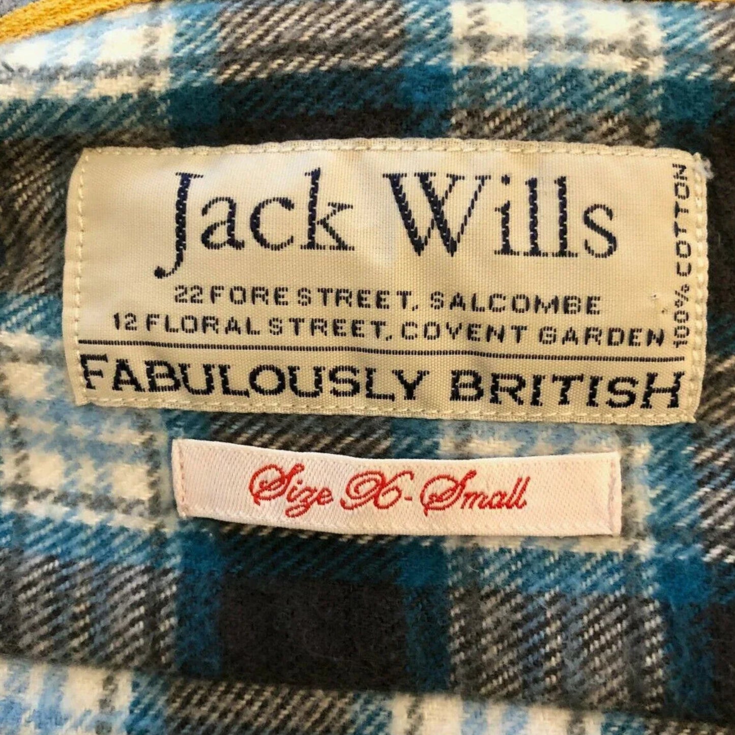 Jack Wills Men's Blue, White, Grey Brushed Cotton Long Sleeve Shirt Size XS - Timelessfashions