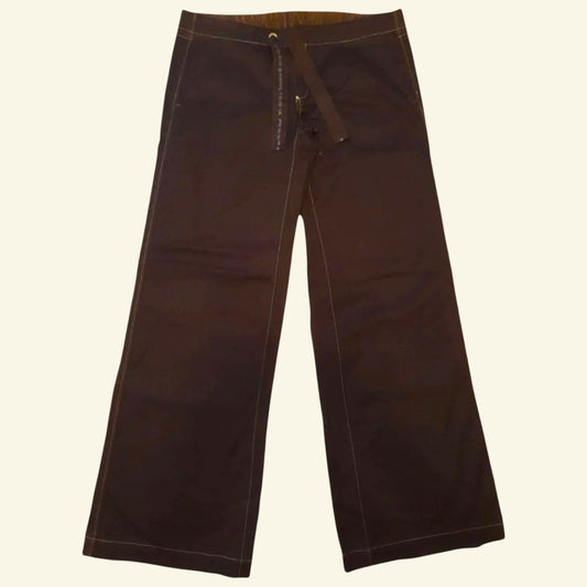 Diesel Deston Pants Brown Cotton Low Rise Flared Work Pants UK 14 US 10 EU 42 - Timelessfashions