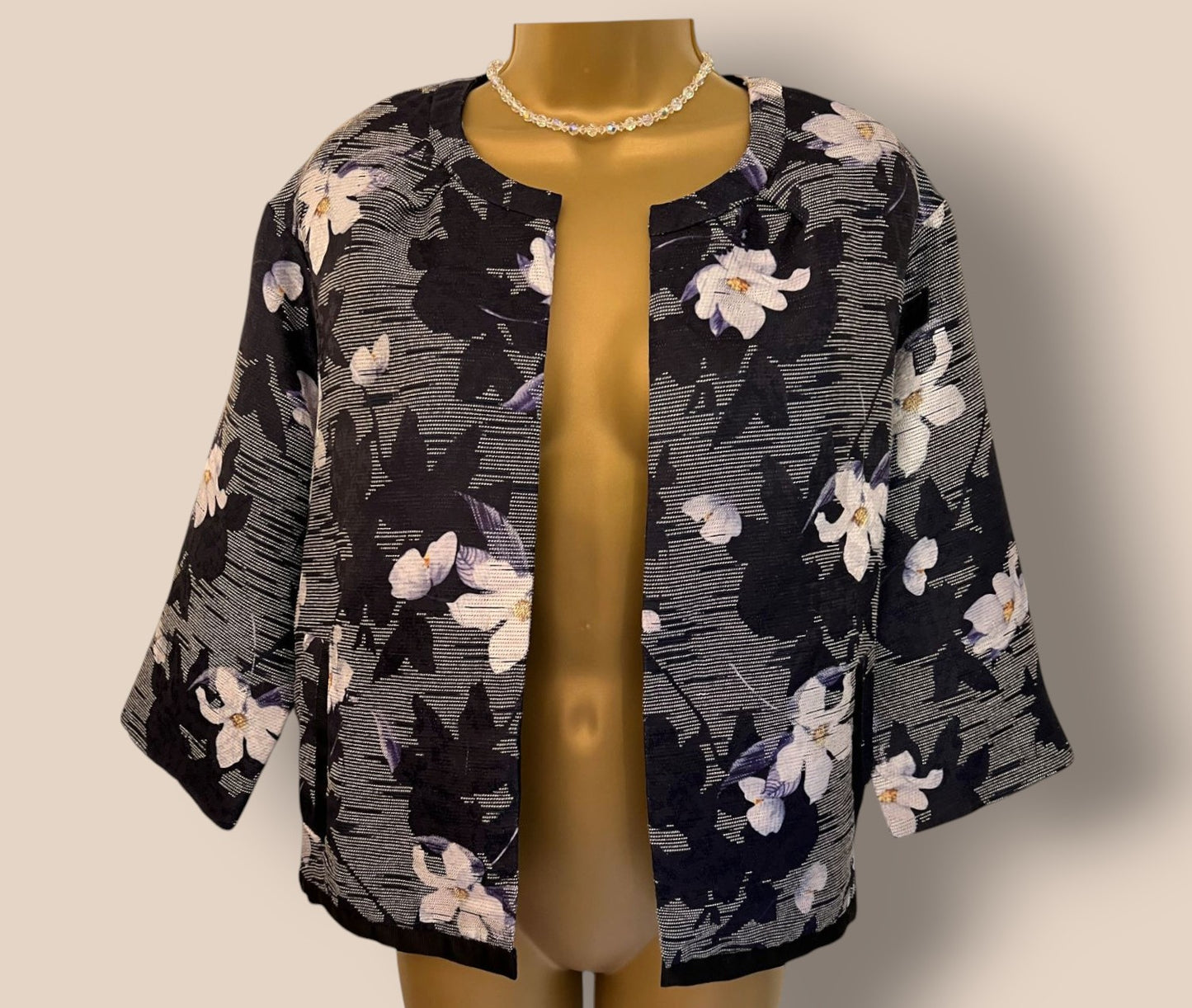 Noa Noa Women's Art Blue Flower Surprise Box Jacket Size 40 UK 14 Timeless Fashions