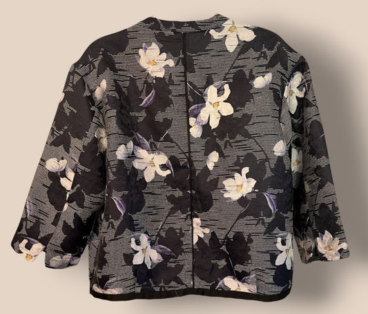 Noa Noa Women's Art Blue Flower Surprise Box Jacket Size 40 UK 14 Timeless Fashions