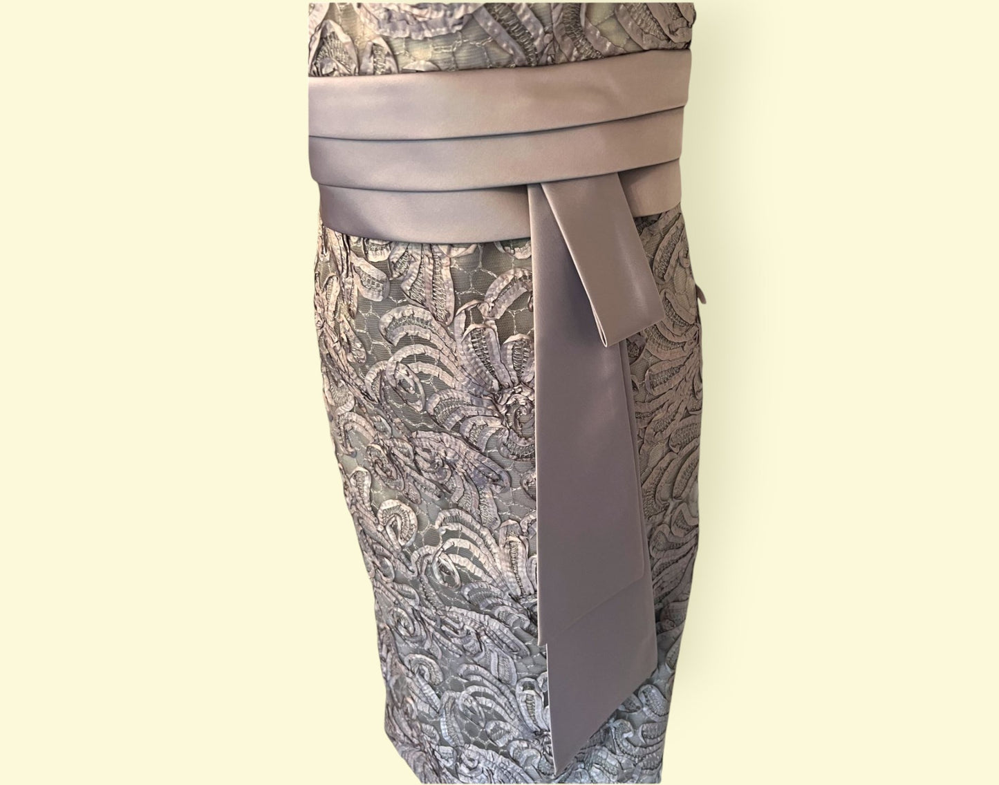 Kaliko Grey Tapework Sleeveless Occasion Dress UK 16 US 12 EU 44 Timeless Fashions