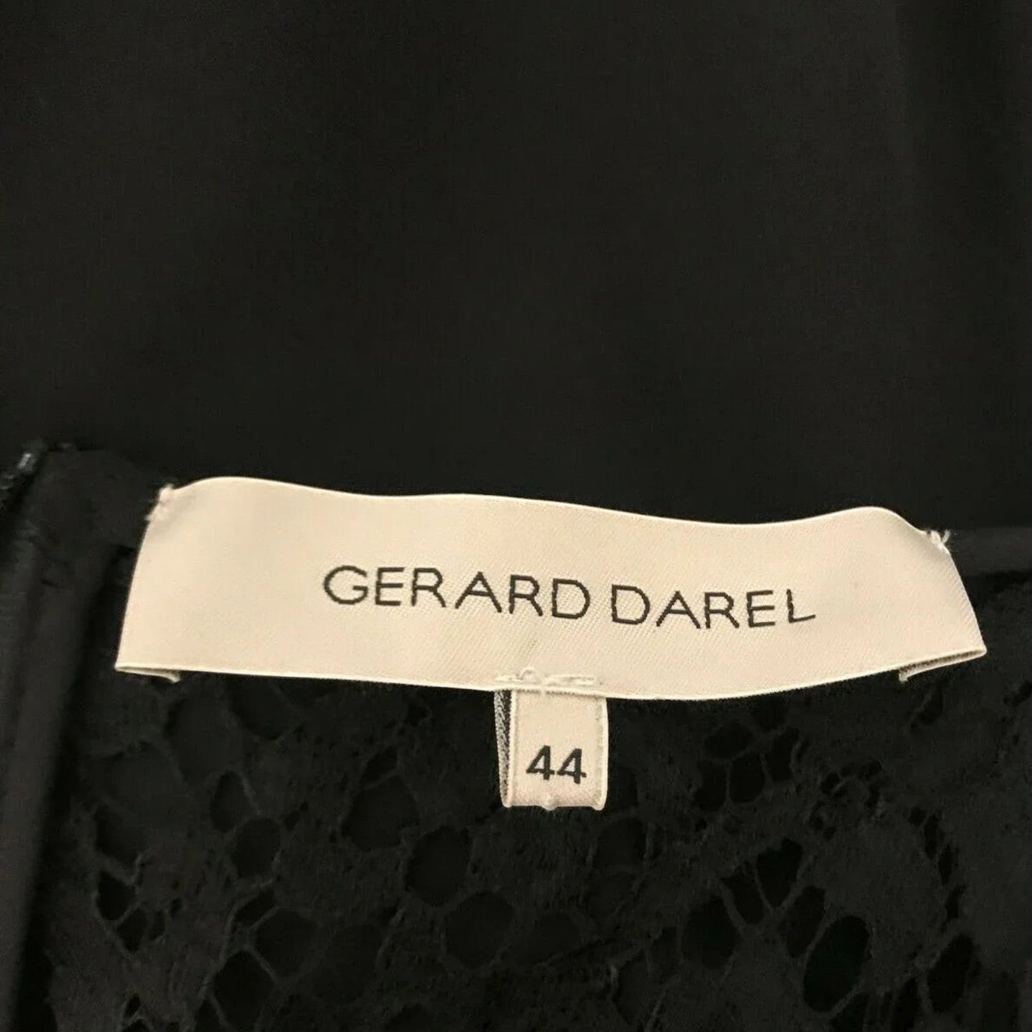 Gerard Darel Black Lace Short Sleeve Pencil Dress UK 16 US 12 EU 44 - Timelessfashions