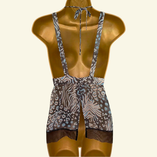 Phard Blue & Grey Chiffon Cami Top Size M Approx UK 8/10 US 4/6 EU 36/38 - Timelessfashions