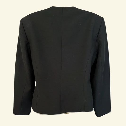 Country Casuals Vintage Black Embroidered Summer Jacket UK 8 US 4 EU 36 - Timelessfashions
