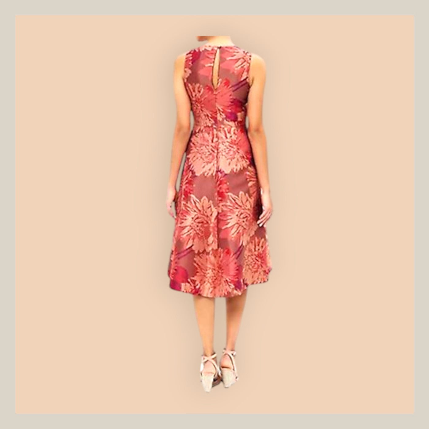 Monsoon Pink Posey Ladies Fit & Flare Jacquard Dress UK 8 US 4 EU 36 Timeless Fashions