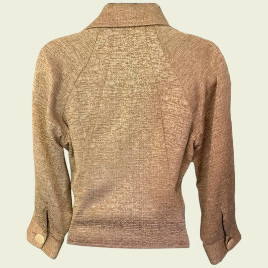 Reiss Cuba Gold Cotton Rich Short Box Jacket UK 8/10 US 4/6 EU 36/38 - Timelessfashions