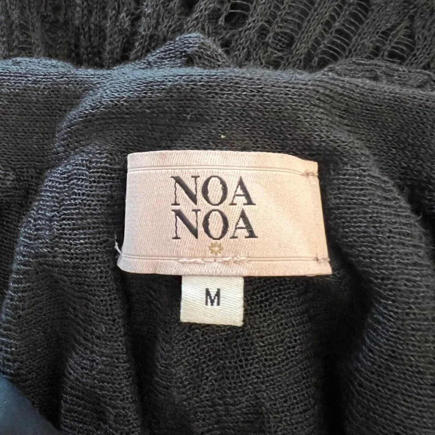 Noa Noa Black Lacy Fine Knit Top UK 12 EU 40 US 8 - Timelessfashions