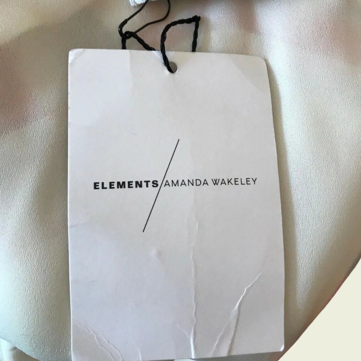 Amanda Wakeley Ivory & Peach Satin & Chiffon Summer Dress UK 8 US 4 EU 36 - Timelessfashions