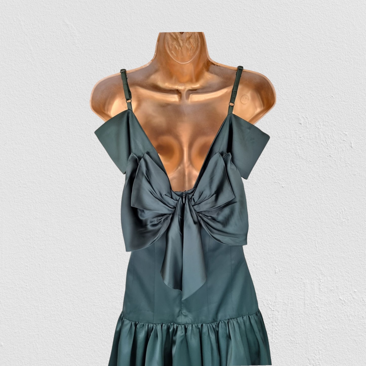 Karen Millen Emerald Green Satin Look Occasion Dress UK 10 US 6 EU 36 Timeless Fashions