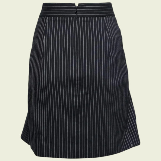 Stella McCartney Womens Black Pinstripe Godet Pleat Skirt UK 12 US 8 EU 40 - Timelessfashions