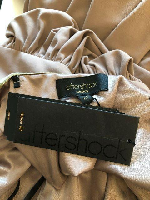 Aftershock Beige Maxi Dress Prom XS UK 6/8 US 2/4 EU 34/36 - Timelessfashions