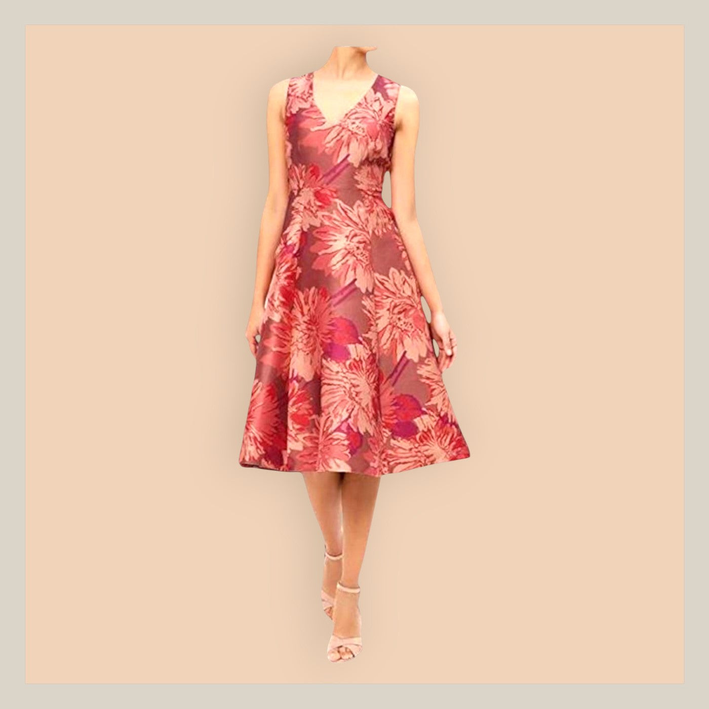 Monsoon Pink Posey Ladies Fit & Flare Jacquard Dress UK 8 US 4 EU 36 Timeless Fashions