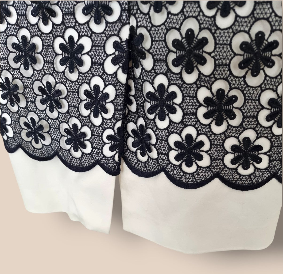 Hobbs Navy & White Lace Dress UK 12 US 8 EU 40 Timeless Fashions