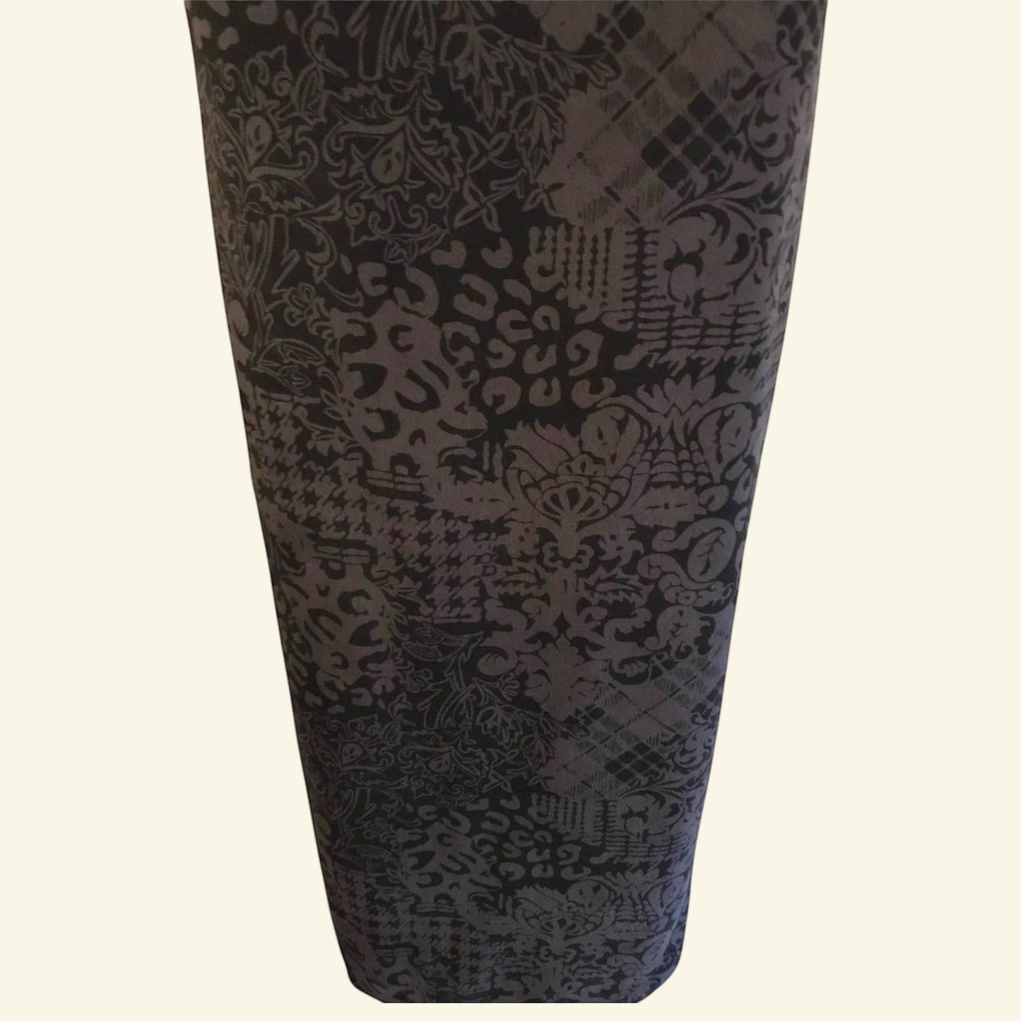 August Womens Silk Black & Grey Silk Pencil Dress UK 8 US 4 EU 36 - Timelessfashions