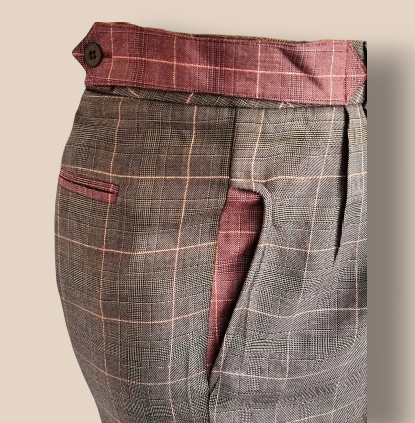 Diane von Furstenberg Womens Brown Plaid Wide Leg Trousers UK 10 US 6 EU 38 Timeless Fashions