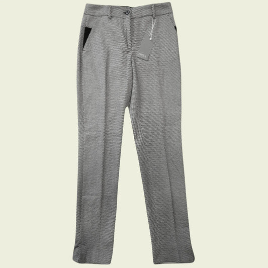 Libra Black & White Tapered Tailored Trousers UK 16 US 12 EU 44 - Timelessfashions