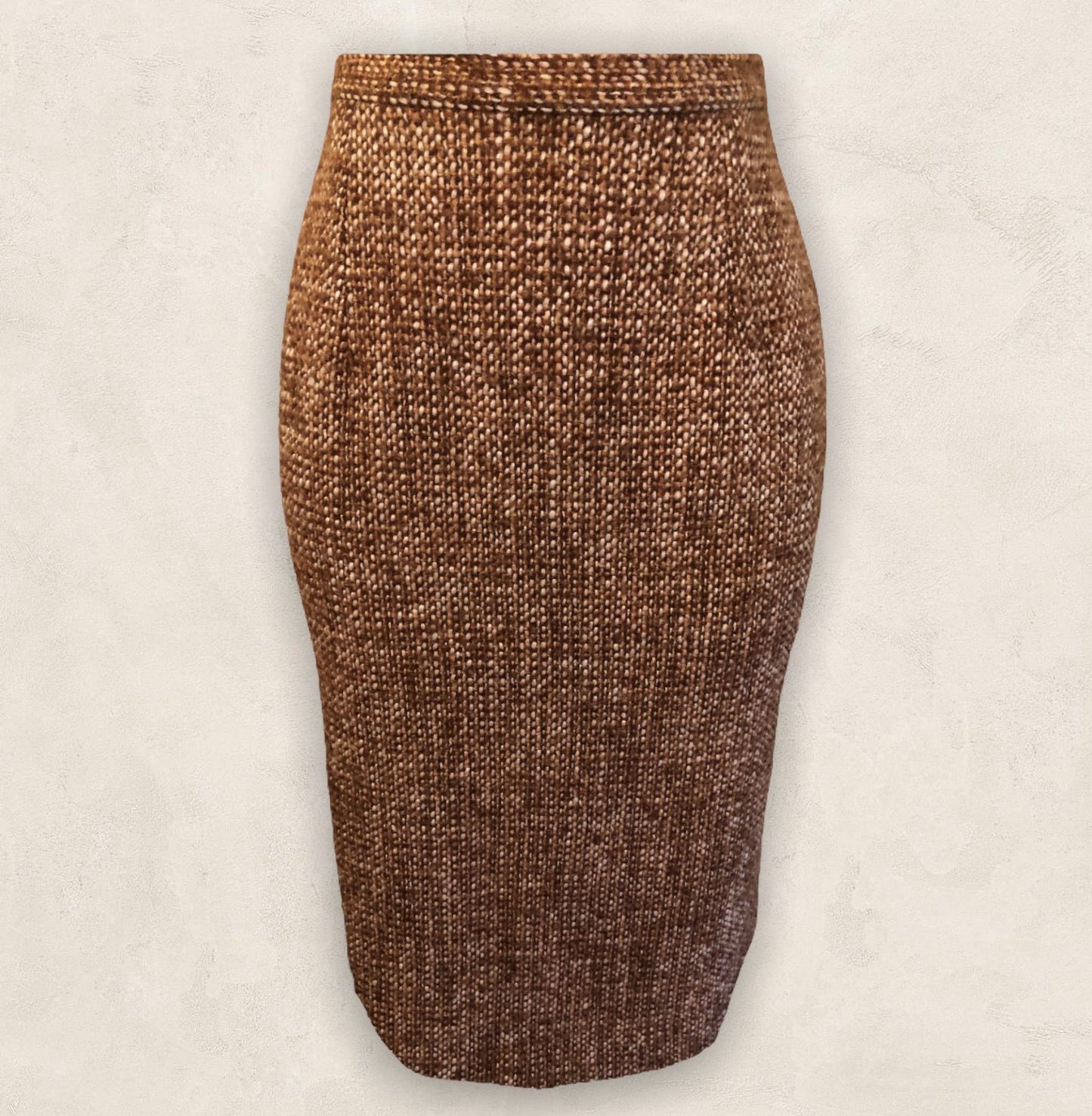 Hermes Govantes Rust Brown Tweed Pencil Skirt UK 10 US 6 EU 38 IT 42 Timeless Fashions