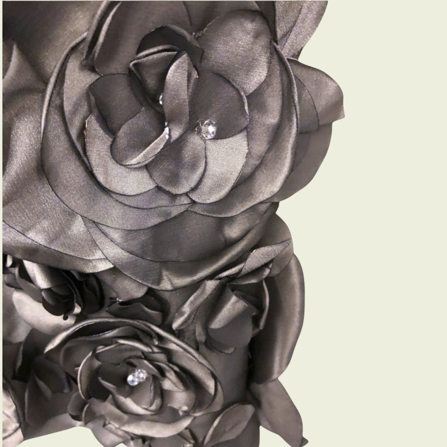 Close-up of gray flowers with a beige background