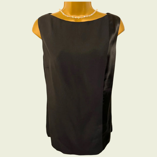 Byblos Black Silky Sleeveless Vest Top UK 12 US 8 EU 40 IT 44 - Timelessfashions