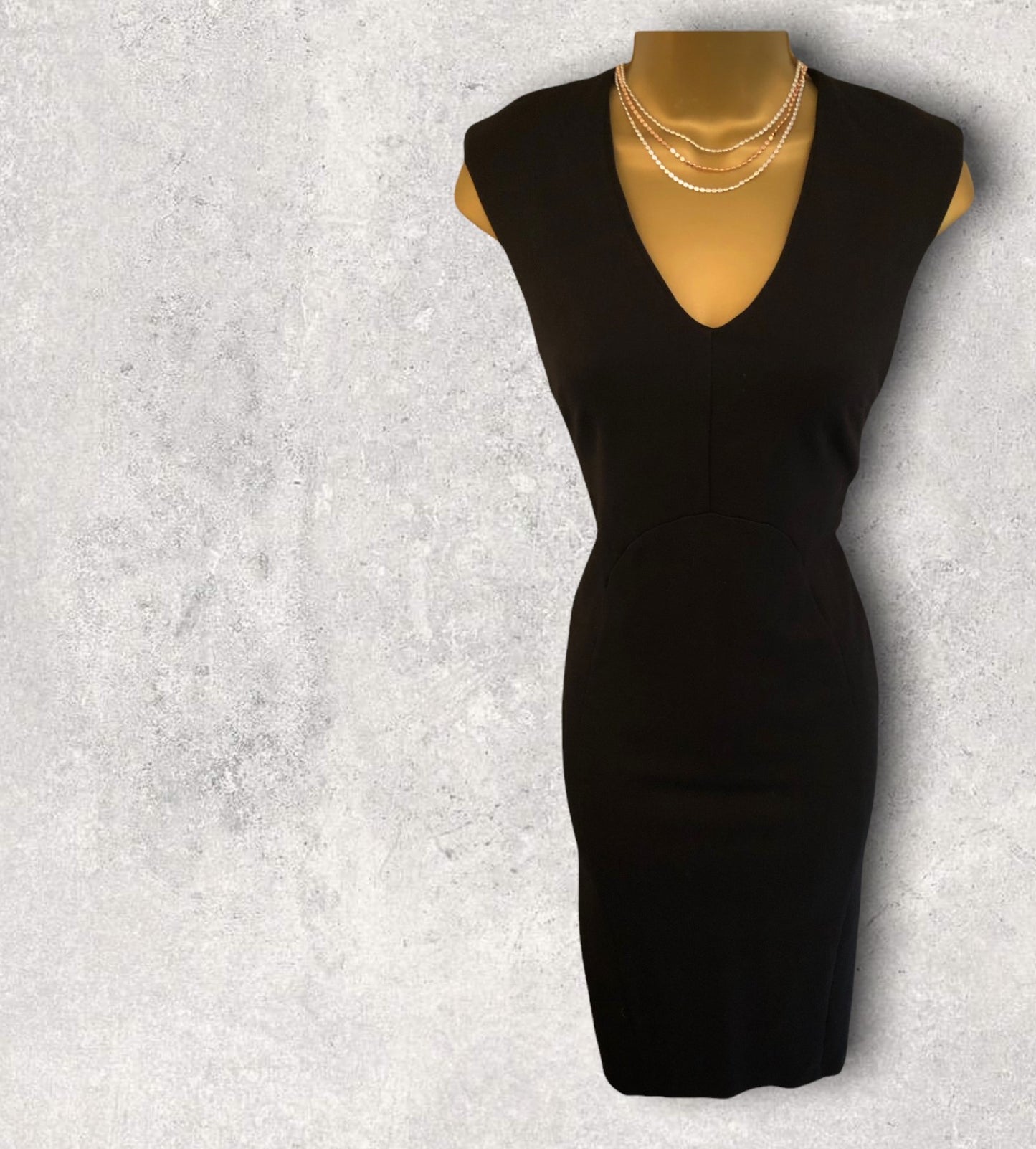 Catherine Maladrino Black Sleeveless Pencil Dress UK 6 US 2 EU 34 Timeless Fashions