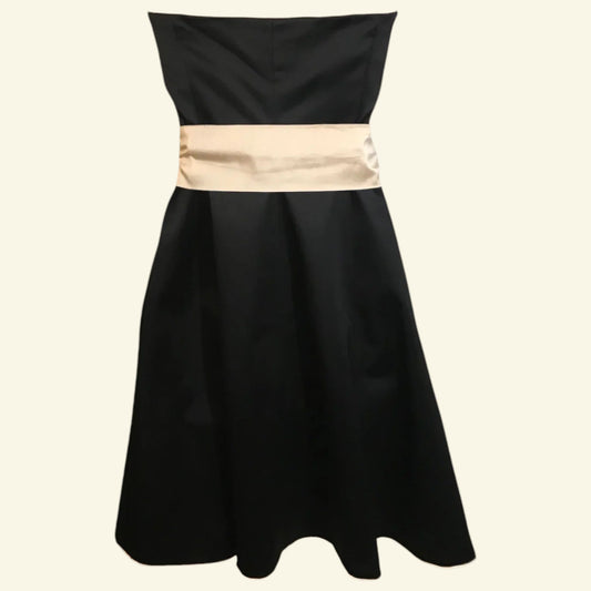 Coast Black & Cream Satin Dress UK 10 US 6 EU 38 - Timelessfashions
