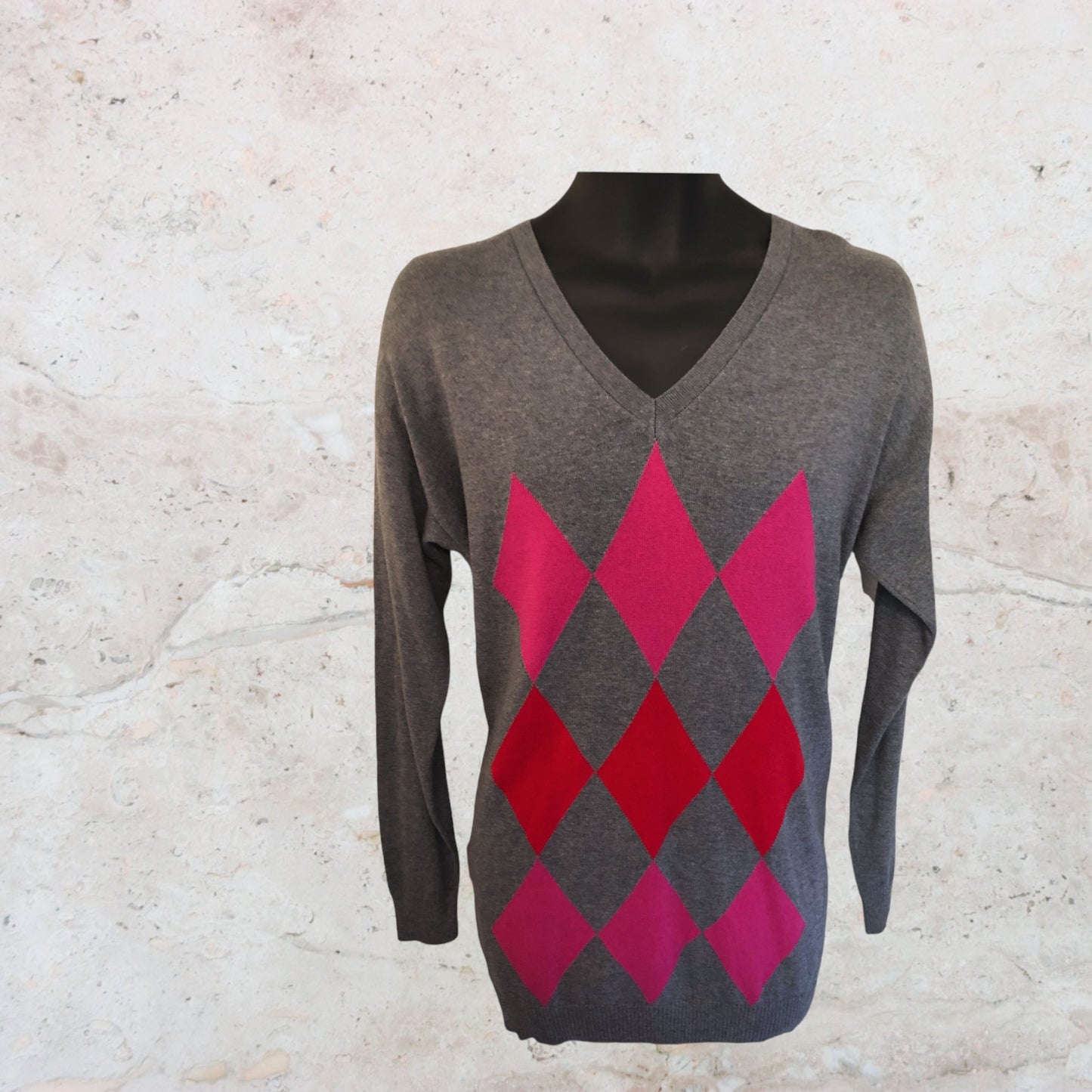 Tommy Hilfiger Mens Cotton Blend V Neck Argyle Jumper Size L Timeless Fashions