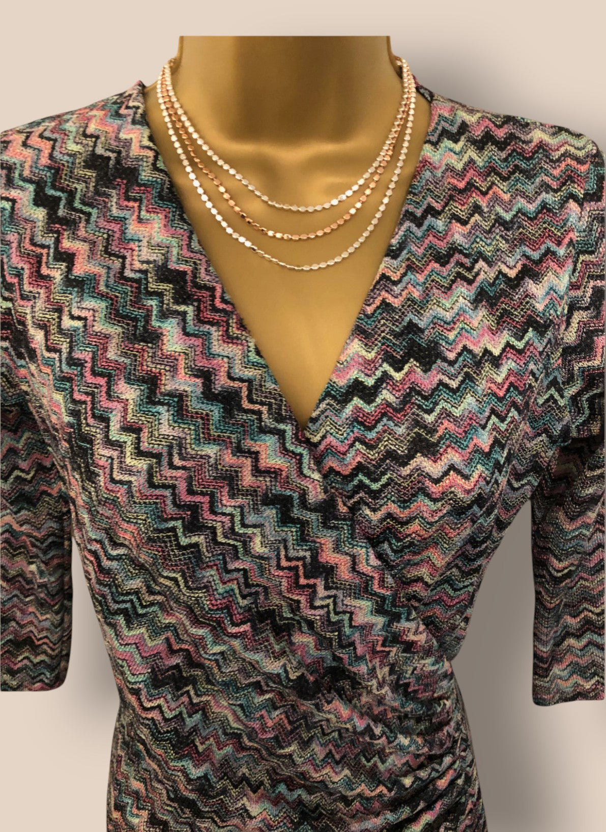 Eden Paris Multicolour Wrap Dress UK 10 US 6 EU 38 Timeless Fashions