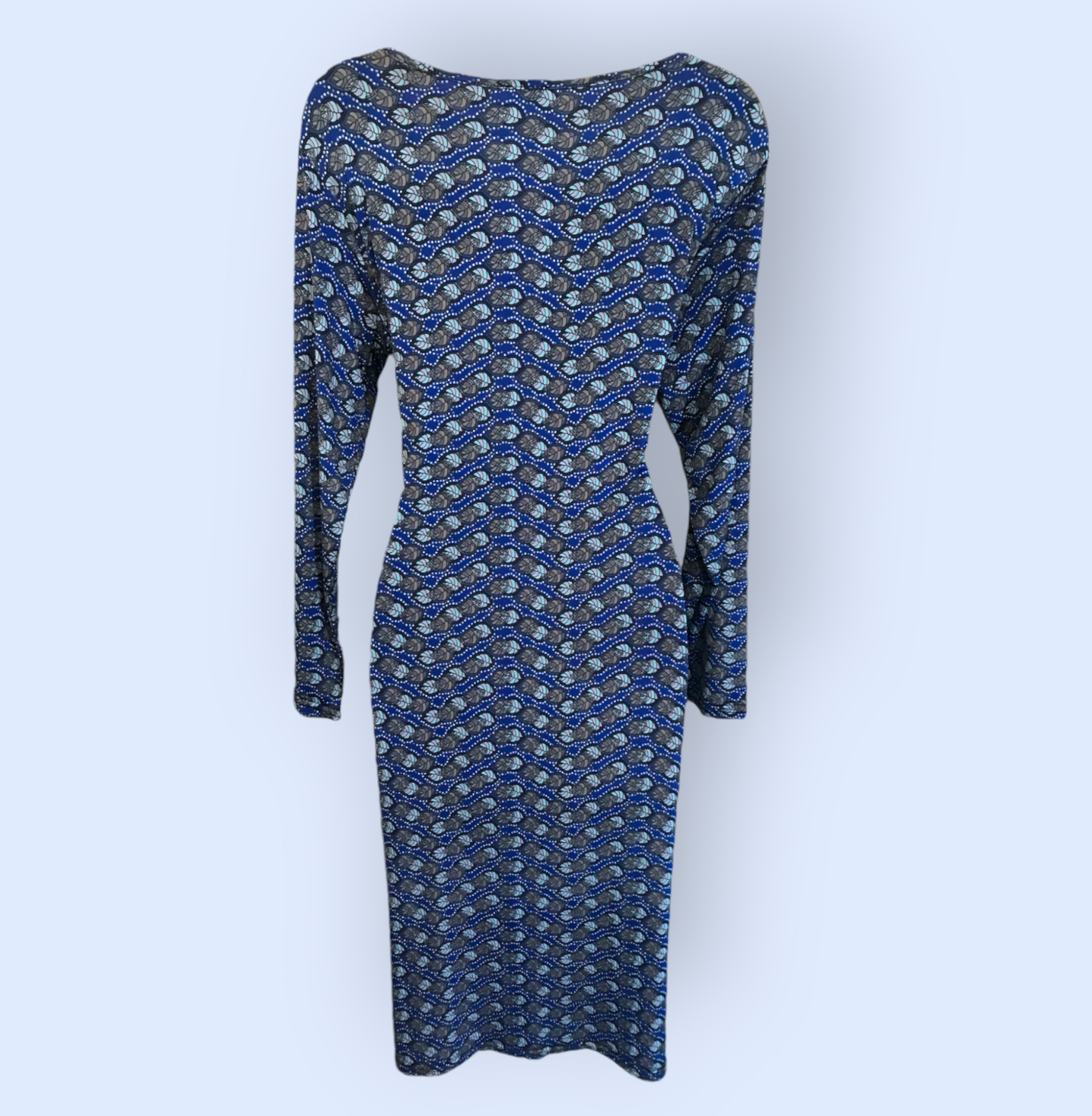 Ingenue Eve Blue Stretch Dress UK 16 US 12 EU 44 Timeless Fashions