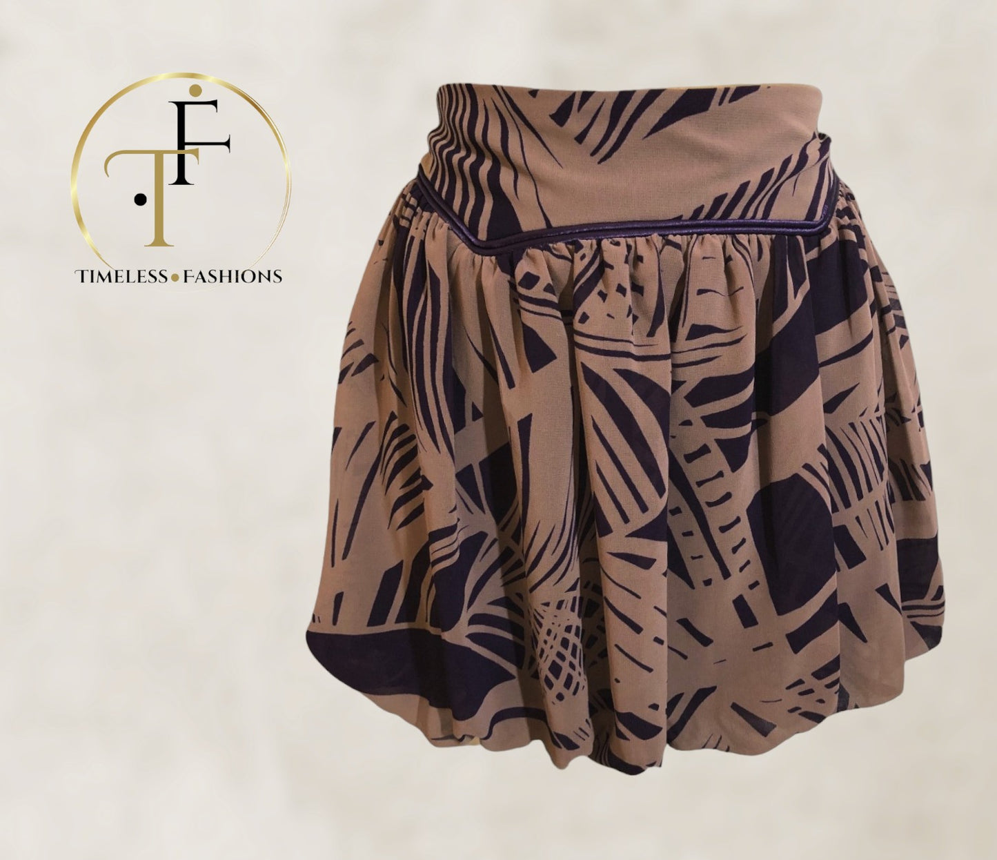 Armani Exchange Womens Mocha Purple Soft Bubble Mini Skirt UK 10 US 6 EU 38 Timeless Fashions