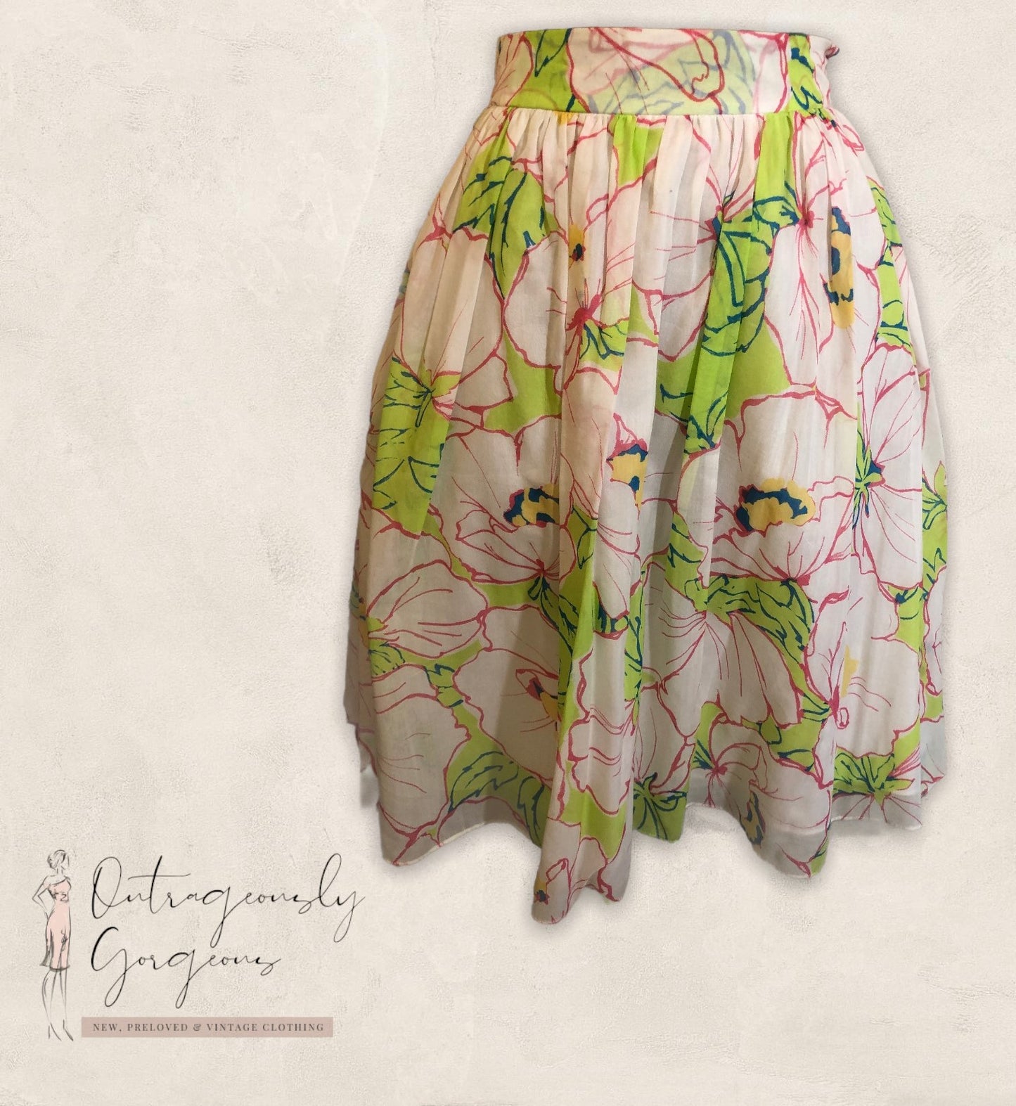 Moschino White Floral Silk & Cotton Skirt UK 8 US 4 EU 36 Timeless Fashions