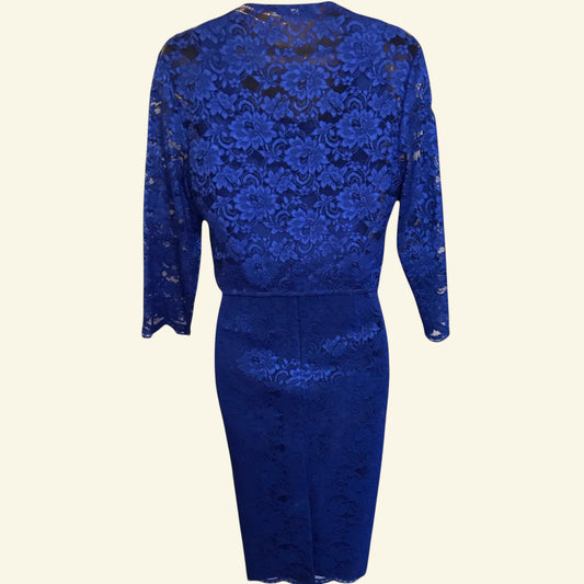 Michaela Louisa Royal Blue Lace Special Occasion Outfit UK 10 US 6 EU 38 - Timelessfashions