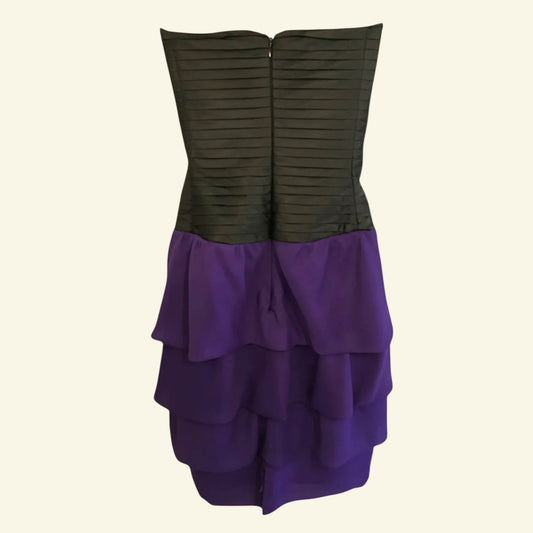Reiss Women's Black & Purple Helga Evening Dress UK 8 US 4 EU 36 - Timelessfashions