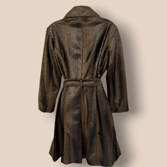 Nicowa Womens Vintage Brown Snakeskin Autumn/Winter Coat UK 16 US 12 EU 44 Timeless Fashions