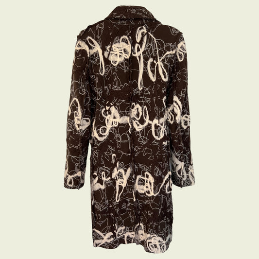 James Lakeland Ladies Brown & Cream Lagenlook Style Coat UK 14 US 10 EU 42 IT 46